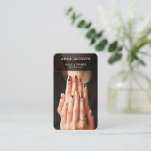 Moderne Nail Artist Beauty Salon Manicure QR Visitekaartje (Staand voorkant)