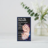 Moderne Nail Artist Beauty Salon Zwart Instagram Visitekaartje (Staand voorkant)