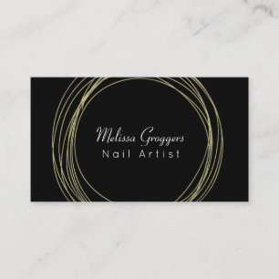 Moderne Nail Artist Faux Gold Circulars Hand getek Visitekaartje