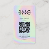 Moderne Nail Artist Instagram Raster holografisch Visitekaartje (Achterkant)