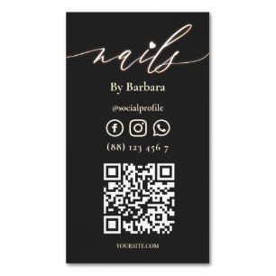 Moderne Nail Artist Manicure Beauty Salon QR Magnetisch Visitekaartje