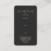 Moderne Nail Artist Manicurist Black Afspraak Visitekaartje (Achterkant)