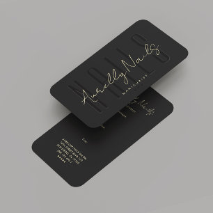 Moderne Nail Artist Manicurist Black Afspraak Visitekaartje