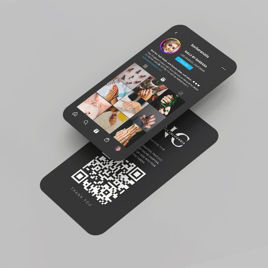 Moderne Nail Artist Nail Salon Monogram Instagram Visitekaartje