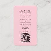 Moderne Nail Artist Nail Salon Pastel Roze Monogra Visitekaartje (Achterkant)