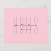 Moderne Nail Artist Nail Tech Roze Pastel Monogram Flyer (Voorkant)