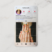 Moderne Nail Artist Salon Zilver Instagram Visitekaartje (Voorkant)