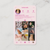 Moderne Nail Artist Tech Esthetische Roze Instagra Visitekaartje (Voorkant)