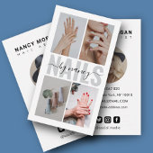 Moderne Nail Artist Typografie Fotocollage Visitekaartje