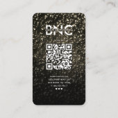 Moderne Nail Artist Zwart Instagram Goud Glitter Visitekaartje (Achterkant)