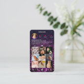 Moderne Nail Artist Zwart Instagram Roze Glitter Visitekaartje (Staand voorkant)