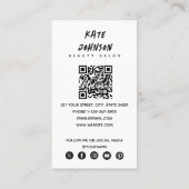 Moderne Nail Beaty Salon Make-up Artist Foto Visitekaartje (Achterkant)