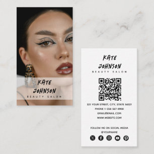 Moderne Nail Beaty Salon Make-up Artist Foto Visitekaartje
