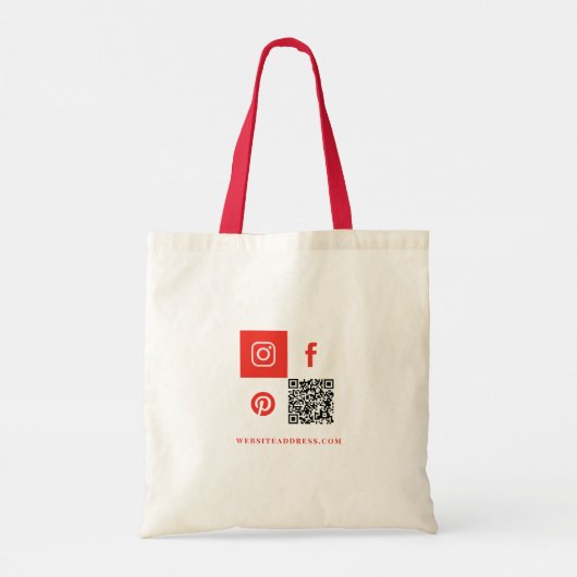 Moderne Nail Salon Bedrijfsfoto Sociaal & QR Code Tote Bag (Achterkant)