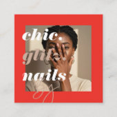 Moderne Nail Salon Bedrijfsfoto Sociaal & QR Code Vierkante Visitekaartje (Voorkant)