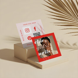Moderne Nail Salon Bedrijfsfoto Sociaal & QR Code Vierkante Visitekaartje