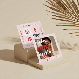 Moderne Nail Salon Bedrijfsfoto Sociaal & QR Code Vierkante Visitekaartje
