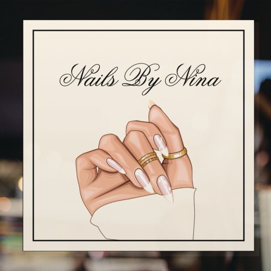 Moderne Nail Salon Typografie Manicurist Marketing Raamsticker