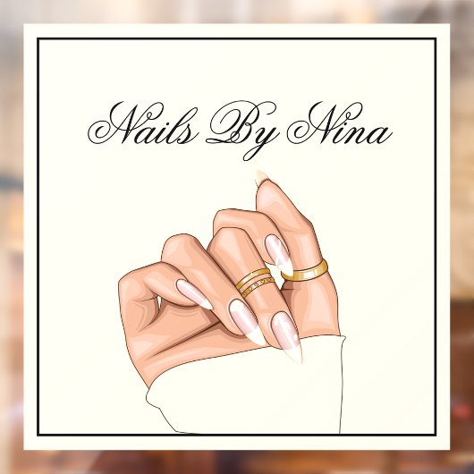 Moderne Nail Salon Typografie Manicurist Marketing Raamsticker