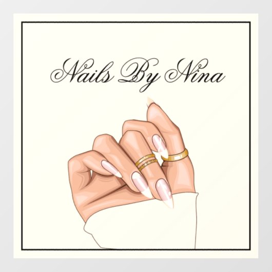 Moderne Nail Salon Typografie Manicurist Marketing Raamsticker (Vel)