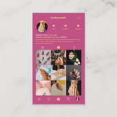 Moderne Nail Tech Esthetisch Roze Goud Instagram Visitekaartje (Voorkant)