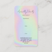 Moderne Nail Tech Manicurist Holografische Benoemi Visitekaartje (Achterkant)