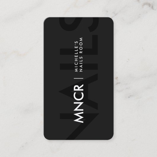 Moderne Nail Tech Manicurist Nail Artist Zwart Visitekaartje (Voorkant)