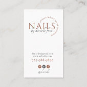 Moderne Nail Tech Terracotta Typografie Visitekaartje (Achterkant)