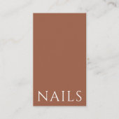 Moderne Nail Tech Terracotta Typografie Visitekaartje (Voorkant)