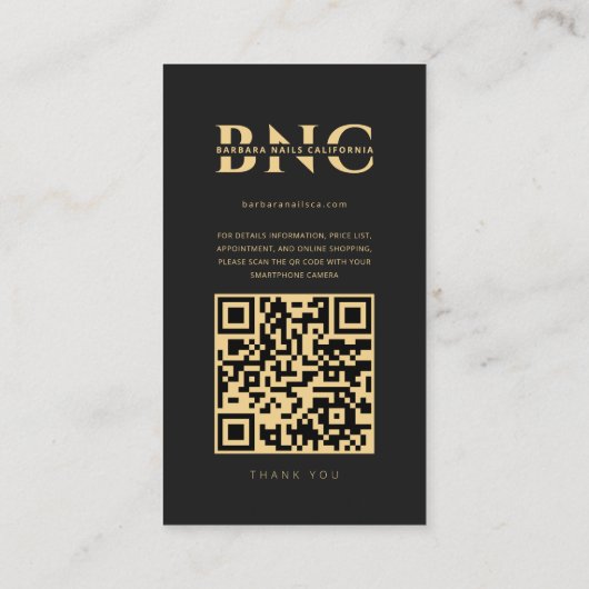 Moderne Nail Technician Black Instagram Visitekaartje (Achterkant)