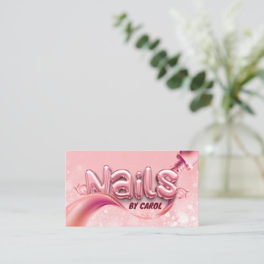 Moderne Nail Technician Nail Art Studio Nail Artis Visitekaartje (Staand voorkant)