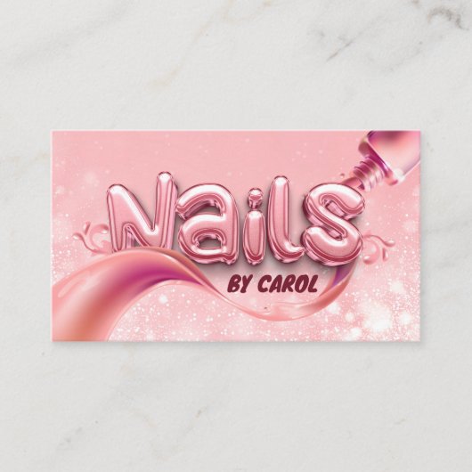 Moderne Nail Technician Nail Art Studio Nail Artis Visitekaartje (Voorkant)