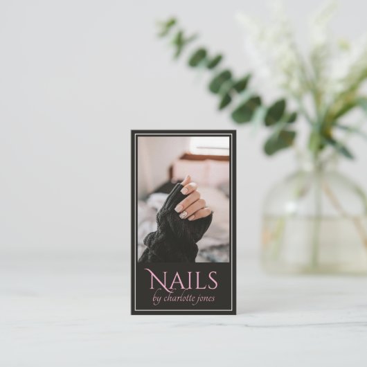 Moderne Nail Technician Nail Photo Visitekaartje (Staand voorkant)