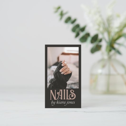 Moderne Nail Technician Nail Salon Foto Visitekaartje (Staand voorkant)