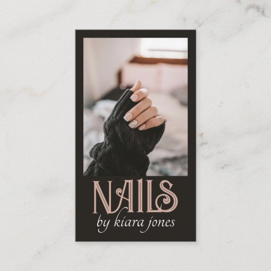 Moderne Nail Technician Nail Salon Foto Visitekaartje (Voorkant)