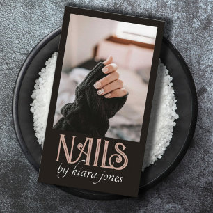 Moderne Nail Technician Nail Salon Foto Visitekaartje