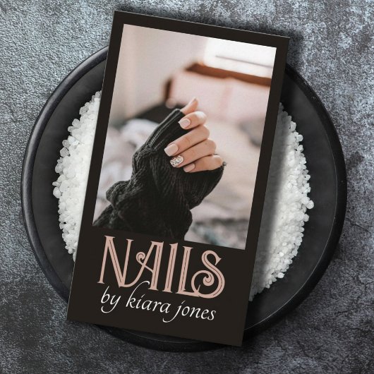 Moderne Nail Technician Nail Salon Foto Visitekaartje