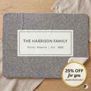 Moderne namaak denim op maat gemaakte familienaam sherpa deken