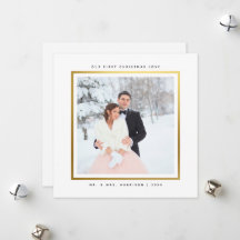 Moderne namaak gouden eerste kerstmis Mijnheer en 