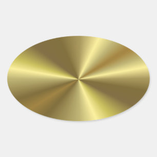 Moderne namaak gouden metalen uitstraling lege sja ovale sticker