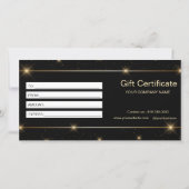 Moderne namaak gouden script cadeaubon (Achterkant)