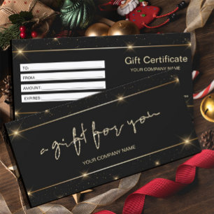 Moderne namaak gouden script cadeaubon
