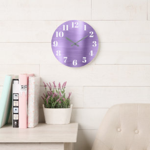 Moderne namaak licht amethyst paarse folie grote klok