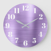 Moderne namaak licht amethyst paarse folie grote klok (Voorkant)
