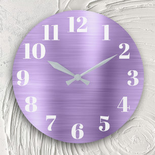 Moderne namaak licht amethyst paarse folie grote klok