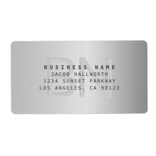 Moderne namaak metalen monogram zakelijk adres etiket