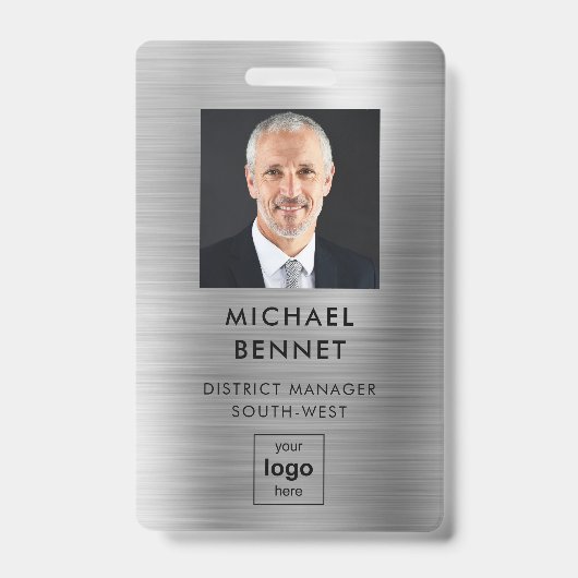 Moderne namaak zilveren metalen bedrijfspasjes badge (Voorzijde)