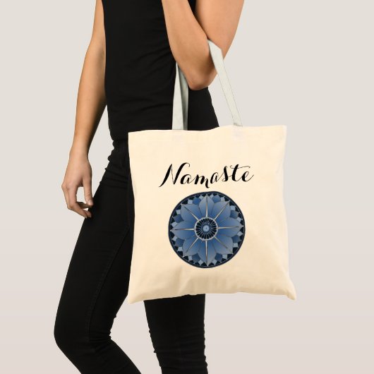 Moderne Namaste Blue Mandala Tote Bag (Voorkant (product))