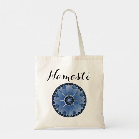 Moderne Namaste Blue Mandala Tote Bag (Achterkant)