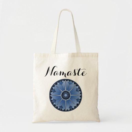 Moderne Namaste Blue Mandala Tote Bag (Voorkant)